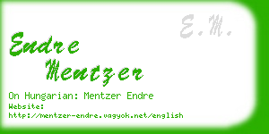 endre mentzer business card